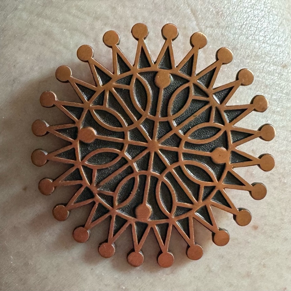 Solid Copper Brooch